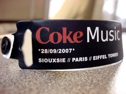 Eiffel Tower Gig Wristband - Courtesy Of Karl - Click Here For Bigger Scan